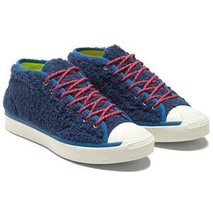 CONVERSE JACK PURCELL MEN’S 9.5 MID RETRO SHERPA NAVY LEMON 169790C